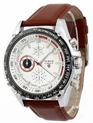 High Quality White Dial Brown Leather Band Japanese Quartz Movement Wrist Watch Graduation Gift