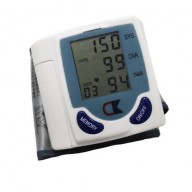Generic Automatic Wrist Watch Blood Pressure Monitor Heart Rate Meter with LCD Display Color White