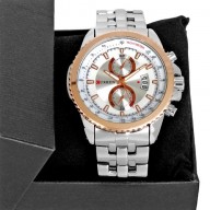 Rose Gold Date Analog Hour Dial Stainless Steel Luxury Sport Men Wrist Watch