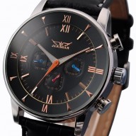 Men Leather Wrist Watch Automatic Mechanical Day Date For Men Luxury Watches For Men 6 Hands Movement