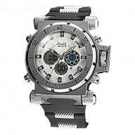 Soleasy Men’s Military Style Big Steel Case Multi-Functional Analog-Digital Wrist Watch WTH1038