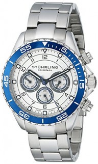 Stuhrling Original Men’s 643.02 Aquadiver Swiss Quartz Multifunction Stainless Steel Watch