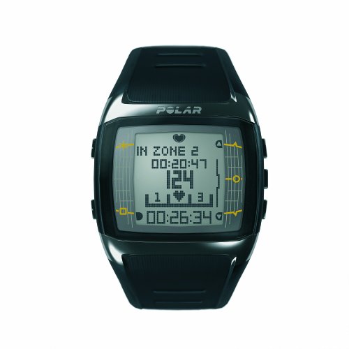 Polar FT60 Men’s Heart Rate Monitor Watch (Black with White Display)