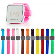 Luxury LED Mirror Digital Casual Sports Watch for Men and Women (Unisex) Silicone Jelly Band – Kare & Kind® retail packaging. (Hot Pink)