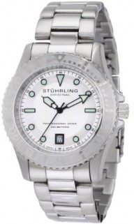 Stuhrling Original Men’s 1161.33112 Nautical Regatta Sailor Swiss Quartz Divers Date Stainless Steel Watch