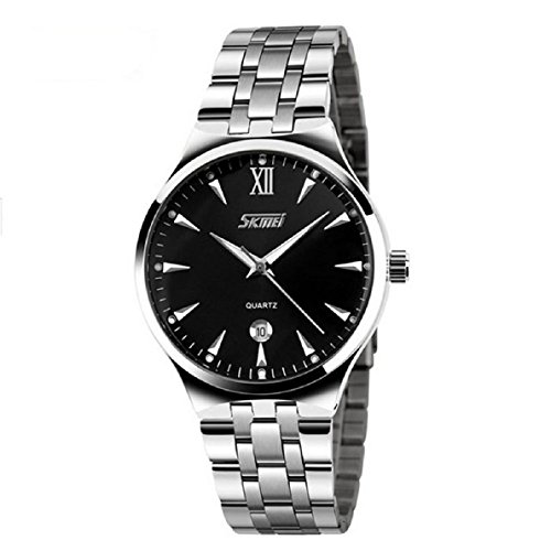 Aokdis (TM) Hot Selling Stainless Steel Band Luxury Sport Analog Quartz Clock Mens Wrist Watch