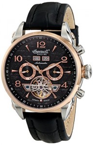 Ingersoll Men’s IN4514RBK “San Bernardino” Stainless Steel Automatic Watch with Black Leather Band