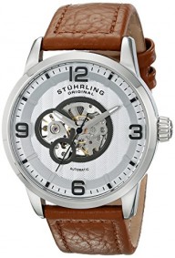 Stuhrling Original Men’s 648.01 Legacy Automatic Skeleton Tan Leather Watch