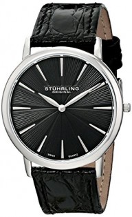 Stuhrling Original Men’s 682.02 Orchestra Swiss Quartz Ultra Slim Black Dial Watch