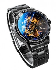 Multi Color Luxury Ik 98226 Stainless Steel Automatic Skeleton Mechanical Wristwatch Hollow Men’s Watches Baby Carrier@ (style2)