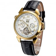 Mudder Luxury Golden Bezel Tourbillon Style Auto Mechanical Date Day Men’s Sport Watch