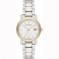 Burberry Silver Dial Two-tone Silver and Gold-tone Bracelet Ladies Watch BU9115