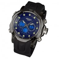 Night Vison INFANTRY Military Army Mens Sport Quartz Luxury New Wrist Watch Black Rubber Strap #IN-054-BLU-R