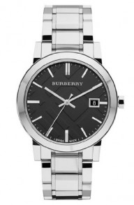 Burberry Large Check Stainless Steel Mens Watch BU9001