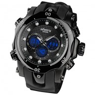 Luxury Night Vision INFANTRY Mens Military Army Sport Quartz Wrist Watch Black Rubber Strap #IN-060-BLK-R