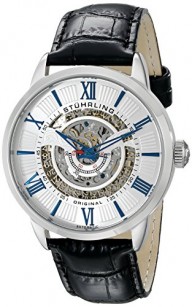 Stuhrling Original Men’s 696.01 Legacy Automatic Skeleton Date Silver Dial Watch