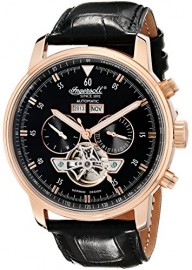 Ingersoll Men’s IN4511RBK “Okies” Stainless Steel Automatic Watch with Black Genuine Leather Band