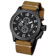 Night Vision INFANTRY Aviatrix Pilot Mens Military Army Sport Quartz Luxury Analog Wrist Watch Leather Flyback Chronograph Water Resistant 100M #AVX-001-BLK-L