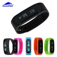 Forestfish(TM) Bluetooth Sync Smart Bracelet Sports Fitness Tracker Smart Wristband Water Resistant Tracker Bracelet Sleep Monitoring Anti-lost Smart Watch (Black2)