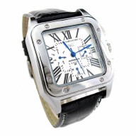 YouYouPifa Luxury Design White Square Dial Black PU Leather Band Automatic Mechanical Wrist Watch NBW0ME6966-WH1
