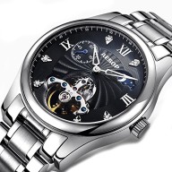 Gosasa Men’s Black Dial Automatic Self Wind Mechanical Men Watch Tourbillon Movement Analog Luxury Man Sport Wrist Watch