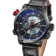 Topwell® LCD Back Light Wristwatch Military Watch Army Diver Men’s Sport Wristwatch PU Leather