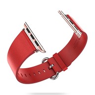 Apple Watch Strap,xboun Luxury Leather Wrist Watch Band Classic Buckle Watch Band Straps for Apple Watch 42mm (Red)
