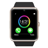 Otium One Bluetooth Smart Watch with NFC Cell Phone Watch Phone Mate For Android (Full functions) Samsung S3/S4/S5/Note 2/Note 3/Note 4 HTC Sony LG and iPhone 5/5C/5S/6/6 Plus (Partial functions) (Gold Frame)
