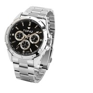 Topaz Men’s 5019a Big Face, Black Dial, Analog Dress Watch with Robust Design At Affordable Price.