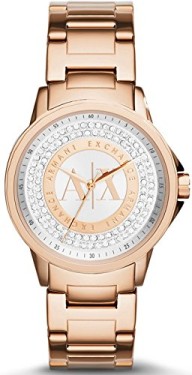 Armani Exchange Julietta Silver and Rose Dial Rose Gold-tone Ladies Watch AX4322