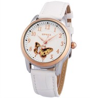 EPOZZ S80031JL Women’s Luxury Butterfly Automatic Mechanical Watch Genuine Leather Band (White)