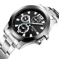 Skone Black Mens Luminous Steel Quartz Wrist Watches