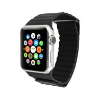 Wallygadgets Luxury Strap For Apple Watch Band, Magnet & Leather Loop Watchband 42mm For iwatch. Black