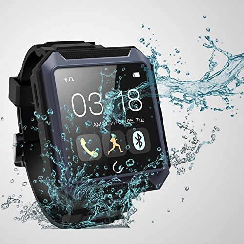 Qkking Deluxe Edition U TERRA Watch Travel Tricks 2.0 inch 1.3 MP Ip68 Waterproof Shockproof Dustproof Bluetooth 4.0 Smart Watch Smartwatch Touch Screen for Samsung Galaxy Note 4/3/2 S6/S6 Edge/S5/S4/S3/S2 Sony Xperia Z4/Z3/Z2 HTC ONE M7/M8/M9 LG G2/G3/G4 Android Smartphones Iphone 6 Iphone 6 Plus iphone 5s/5c/5/4s IOS Cellphone-Blue