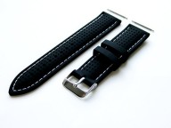 20mm – Rubber Ergonomic Replacement Strap Band with Pins and Stainless Steel Buckle for Luxury, Sports, and Casual Watches (B-MHLS)
