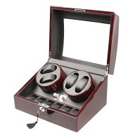 Automatic Luxury Watch Winder Display Box Case 4+6 [Wood shell + Leather Pillow + Piano Paint + Tempered Glass]