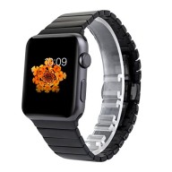 Apple Watch Band,Kartice(TM) Link Bracelet Watch Band Replacement With Metal Adapter Clasp,Luxury Link Bracelet 316L Stainless Steel Watchband For Apple watch&Sport&Edition –Version II 42 Black