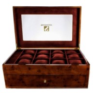 Steinhausen TM319GA Executive Large Wooden Golden Burlwood Luxury Jewelry Watch Case