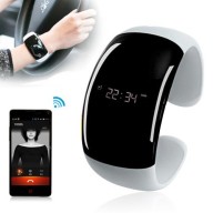 Women Bluetooth Sync Calls Music Player Smart Bracelet Watch For iPhone Android (Black)