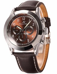 Ks Navigator Series Luxury Automatic Mechanical Day Date 24Hour Mens Wrist Watch KS125 Coffee