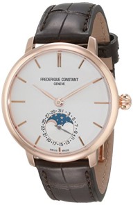 Frederique Constant Men’s FC703V3S4 Slim Line Analog Display Swiss Automatic Brown Watch