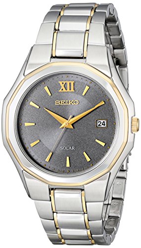 Seiko Men’s SNE166 Classic Solar-Powered Two-Tone Stainless Steel Watch with Link Bracelet