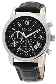 SO&CO New York Men’s 5059.1 Monticello Quartz Chronograph Date Black Watch