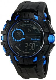 Armitron Sport Men’s 40/8335BLU Blue Accented Digital Chronograph Black Resin Strap Watch