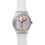 Personalized Custom Name Collage Colorful Wrist Watches