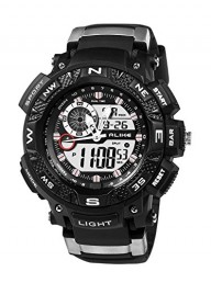 ECOOPRO® Sport Men’s BBD-AK1389B Digital-Analog Watch Versatile Black Rubber Strap Waterproof