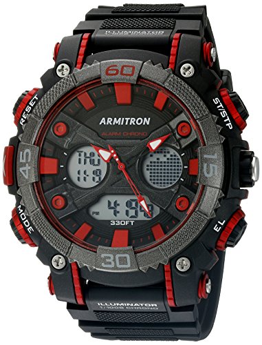 Armitron Sport Men’s 20/5108RED Analog-Digital Black and Red Watch