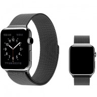 Apple Watch Band, Camkey Best Milanese Loop Stainless Steel Bracelet Strap Magnetic Closure for Apple iwatch Sport Edition 38mm Black