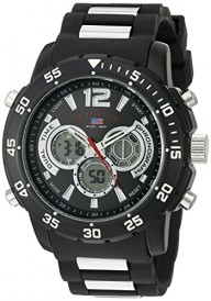 U.S. Polo Assn. Sport Men’s Quartz Metal and Rubber Casual Watch, Color:Black (Model: US9544)