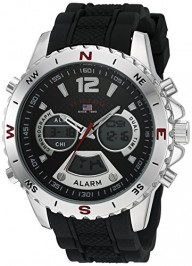 U.S. Polo Assn. Sport Men’s Quartz Metal and Rubber Casual Watch, Color:Black (Model: US9550)